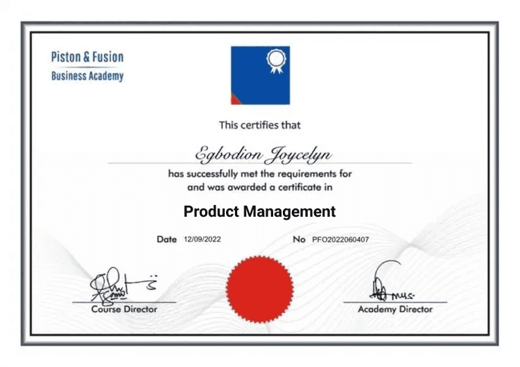 A Sample of the Product Management Certificate