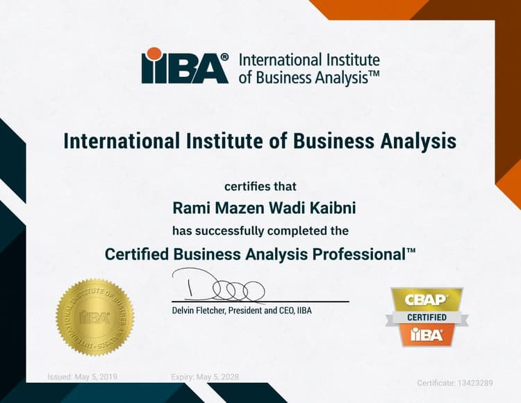 A Sample of the Business Analysis Certificate